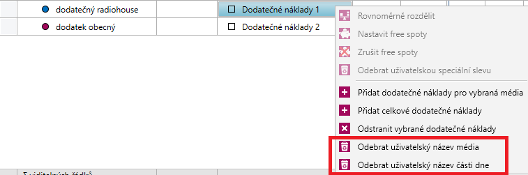 Odebrat uživatelské názvy