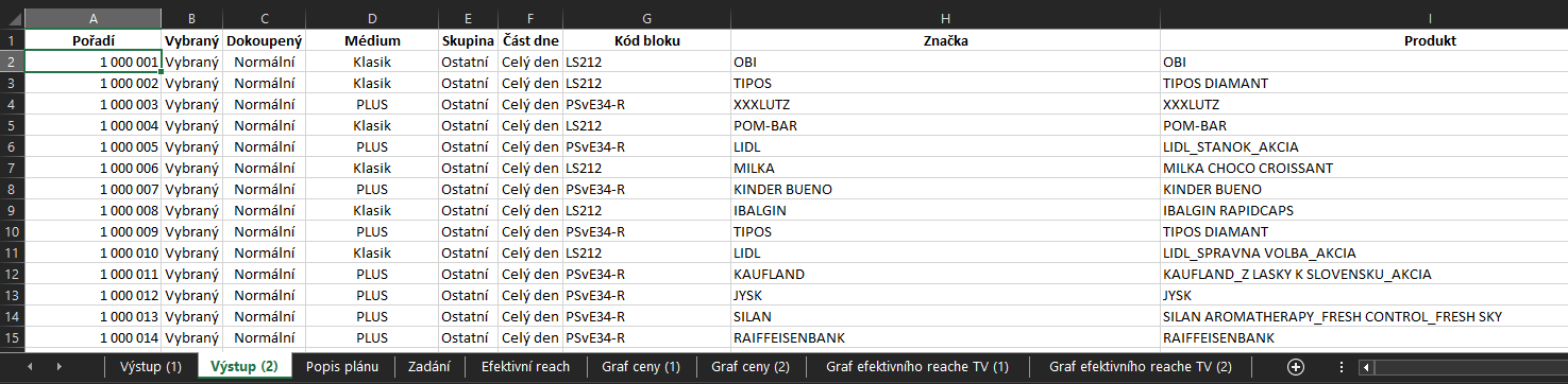 Export velkých výstupů do Excelu Export velkých výstupů do Excelu